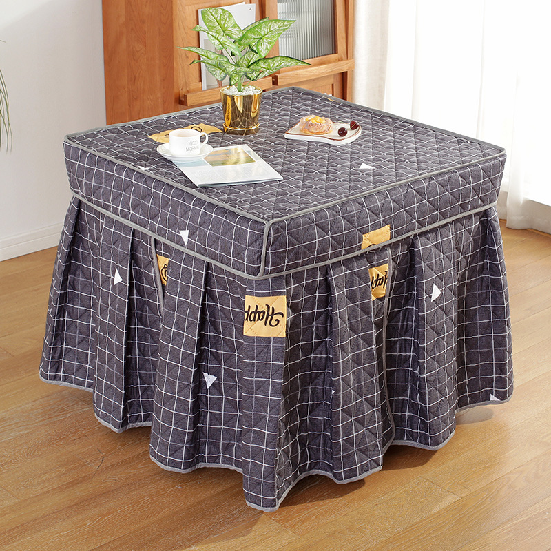 烤火桌布罩新款电炉罩烤火桌子罩套家用正方形取暖桌罩套冬季加厚