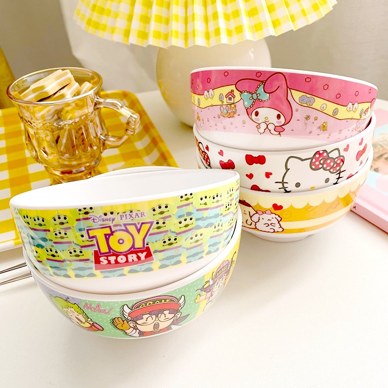 5寸碗家用防摔防烫密胺碗小碗宝宝碗儿童碗4-6岁食品级男孩仿瓷