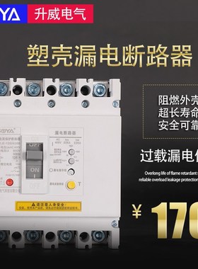 塑壳漏电保护器总闸开关 漏电时间 毫安值可调50MA100MA300MA漏保