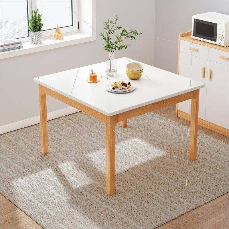 立太(LEADTEK)实木腿餐桌家用小户型正方形餐桌椅组合出租屋现,住宅家具,板木餐桌,淘宝优惠券,粉丝福利购,淘宝优惠卷