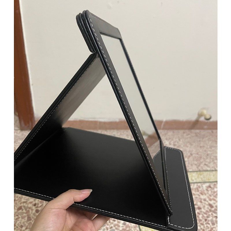 珠宝店专用镜子折叠皮镜金店柜台镜看货镜化妆皮革镜单面镜印logo