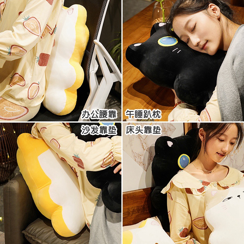 饼干猫咪抱枕两用被子沙发靠枕毯子二合一办公室午睡枕汽车载靠垫