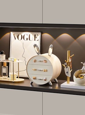 入户玄关轻奢抽屉式桌面收纳盒钥匙收纳装饰品置物架储物盒摆件