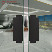 玻璃大门把手中式 紫铜大门把手实木大门拉手黄古铜板雕刻半圆拉手