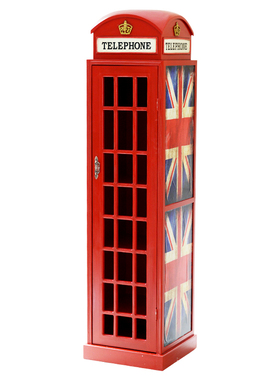 伦敦复古电话亭模型CD柜服装店酒吧咖啡厅装饰品落地摆件陈列道具
