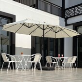 户外奶茶外摆大遮阳伞防水店户外太阳伞大型商用伞长方形咖啡厅伞