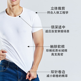 工农兵100支长绒棉男士汗衫纯棉老头衫加肥加大短袖全棉夏季T恤薄