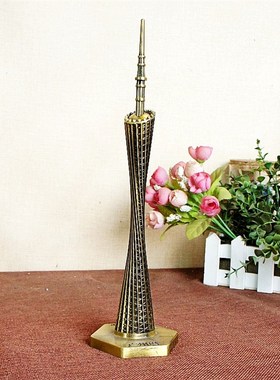 世界建筑名胜广州塔模型金属工艺品小蛮腰摆件礼品旅游纪念品包邮