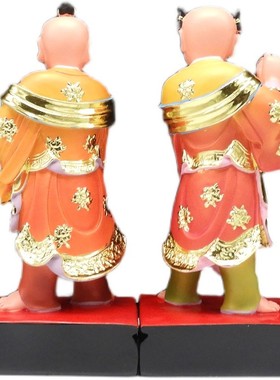 包邮12寸招财进宝童子神像手捧元宝拿字牌童子道像招福纳财摆件