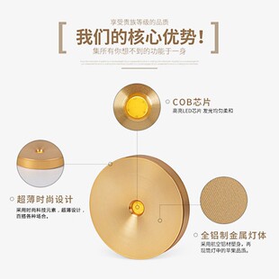 超薄金色明装小射灯led散光黑色免开孔5Wcob酒柜灯橱柜灯3W吸顶灯