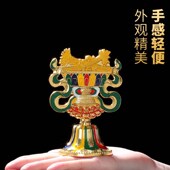 八吉祥摆件藏传民族八瑞物吉祥家用佛前八供摆件黄铜彩绘鎏金供具