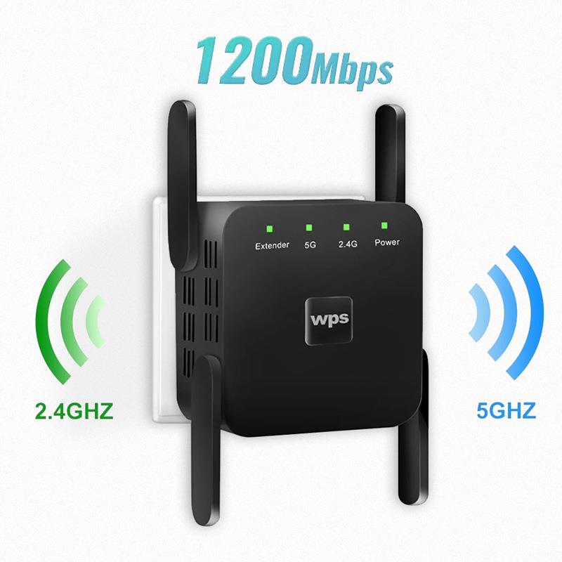 wifi中继器路由器信号无线放大器AC1200M千兆大功率5G英规插头EU