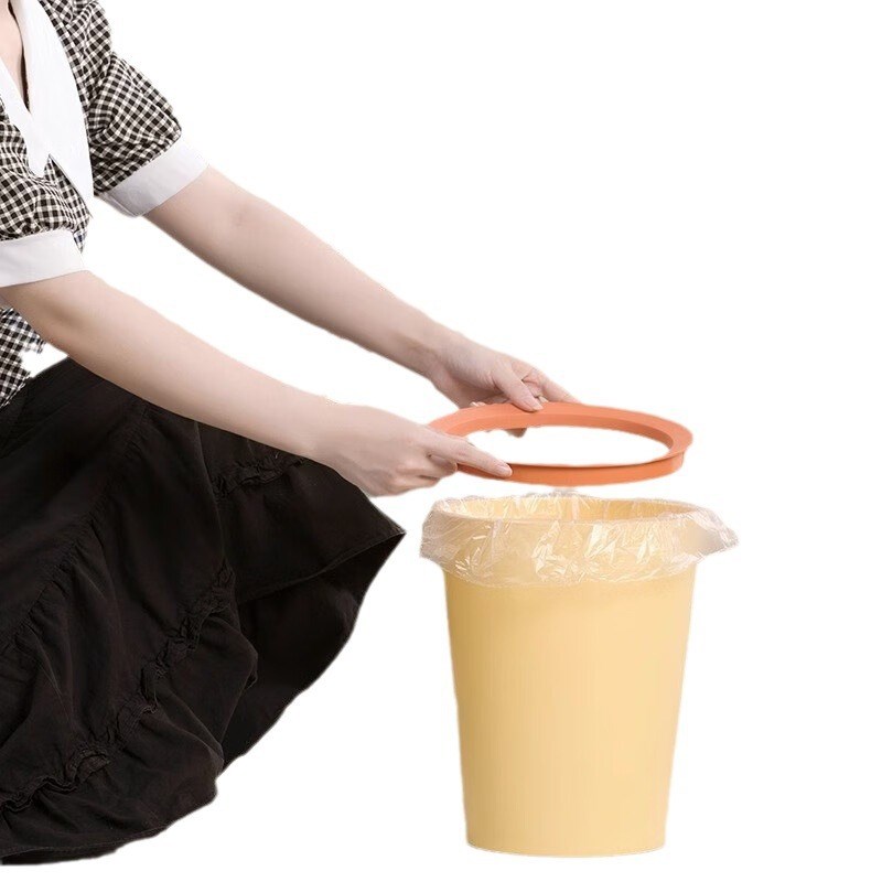 茶花(CHAHUA)垃圾桶带压圈清洁篓厨房卫生间家用卧室办公室无盖