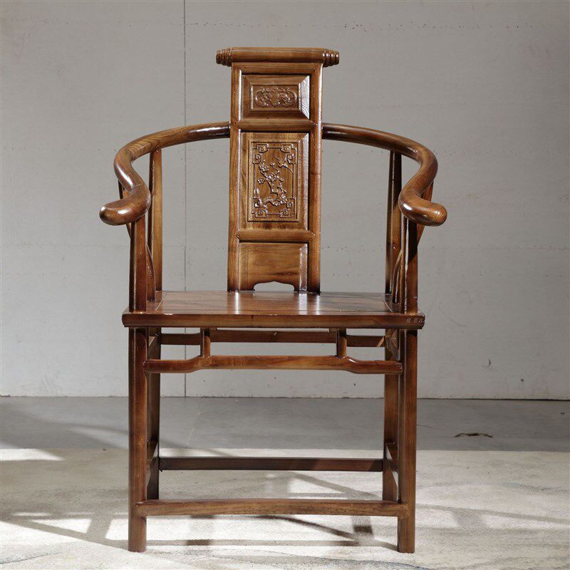 实木椅子凳子仿古椅子牛角月牙椅太师椅办公室靠背椅酒店餐馆餐椅