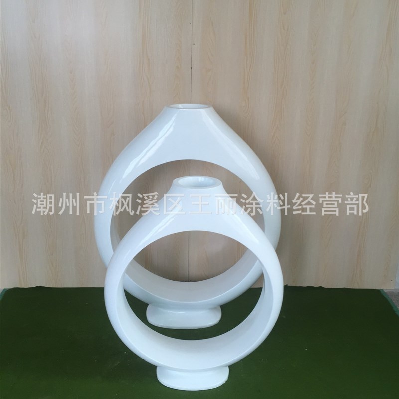 贴珠玻璃钢落地大花瓶客厅大厅店铺装饰插仿真花瓶高档手工艺品