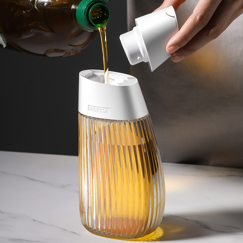 lissa磁吸油壶自动开合玻璃油壶防漏家用厨房油瓶高颜值油罐醋壶