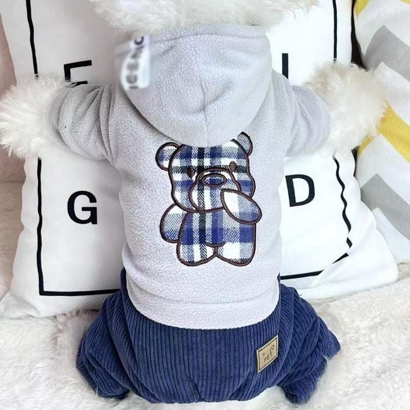 保暖四脚棉衣小狗加厚衣服秋冬款泰迪比熊博美雪纳瑞小型犬宠物冬