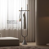 意式 简易衣帽架 轻奢衣架挂衣架落地卧室家用铁艺衣服挂架客厅立式