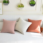 奶茶色雪尼尔抱枕套简约北欧风咖棕色客厅沙发靠垫方形靠枕可拆洗