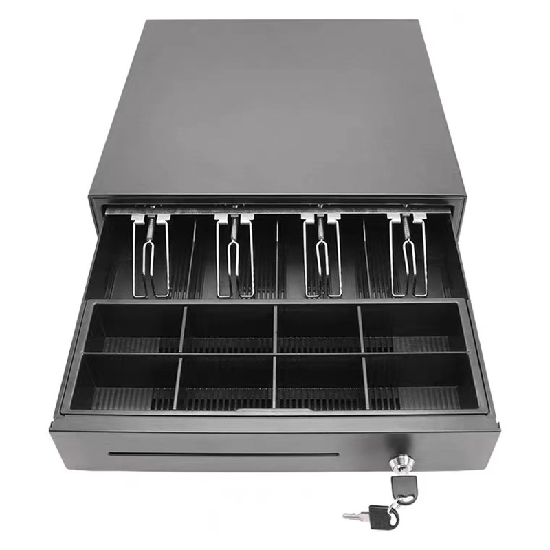 中国香港钱箱收银箱收钱柜四格三档带锁便利店海外收银盒