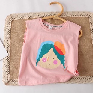 宝宝T恤夏天衣服吊带衫 娃娃衫 洋气舒适透气 女童纯棉上衣短袖 夏装