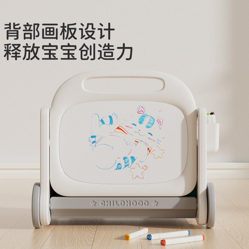 儿童书架宝宝阅读区绘本多层收纳置物架书柜落地客厅带轮可移动