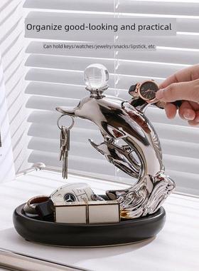 海豚磁性钥匙收纳饰品高端创意入口家居桌面收纳家居装饰客厅