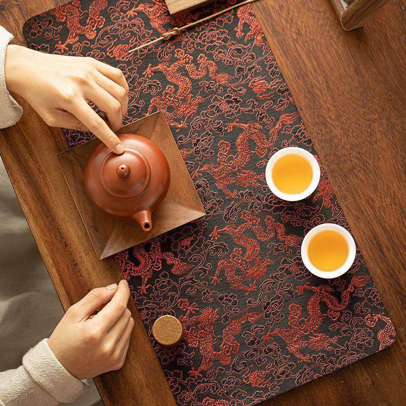 新中式云锦织锦茶席茶桌禅意桌布垫子桌面高端防水吸水干泡大茶巾,餐饮具,茶道/零配,淘宝优惠券,粉丝福利购,淘宝优惠卷