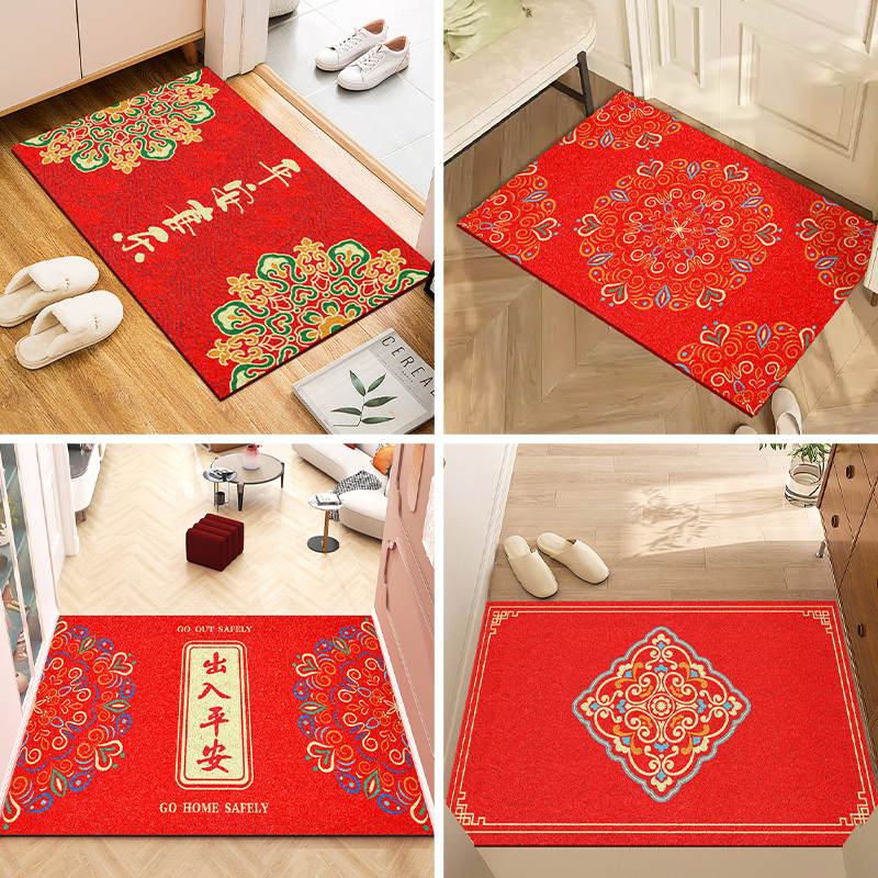 入户门地垫pvc丝圈家用玄关地毯门口进门可裁剪防滑出入平安门垫