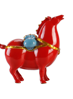 陶瓷复古唐马摆件招财马工艺品马上发财创意家居办公室桌面送礼品