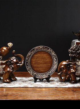 国风复古招财吸财吸水镇宅大象摆件一对客厅酒柜电视柜家居装饰品