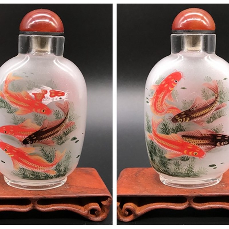 衡水内画鼻烟壶纯手工绘制 瓶内画 中国特色商务外事出国礼品摆件