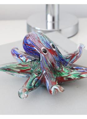 创意小摆件手工琉璃可爱八爪鱼螃蟹海洋动物大章鱼装饰品生日礼物