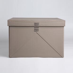 折叠结构绑绳子皮质收纳箱筐高定样板间衣帽间厅柜顶层整理柜储物