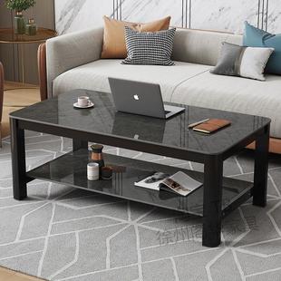 轻奢茶几小户型家用茶桌加高55家用60CM两用茶台长方形钢化玻璃桌