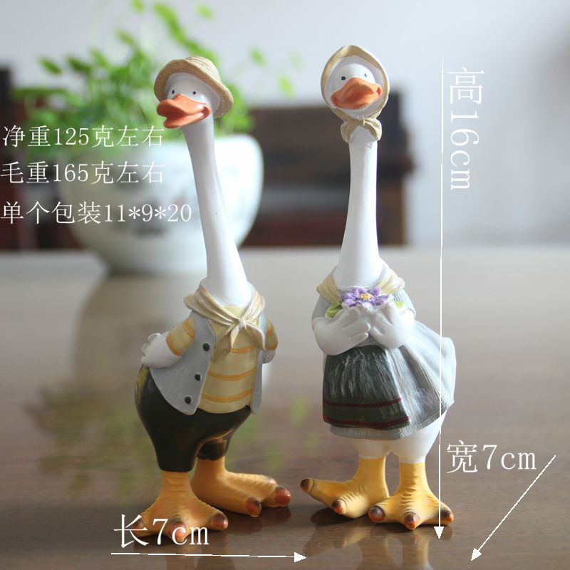 新款树脂桌面礼品摆件创意仿真家居鸭子个性树脂工艺品工艺礼品
