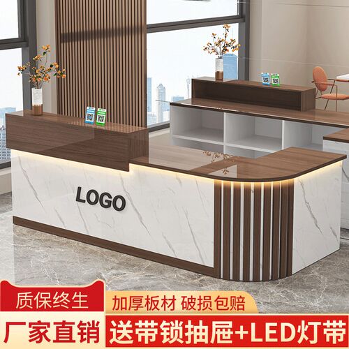 转角吧台收银台商用店铺小型奶茶店餐饮前台桌接待台柜台