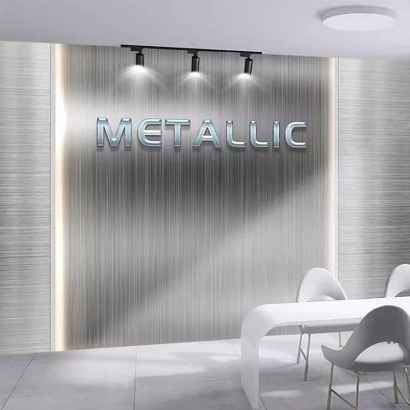 银色拉丝金属板质感背景墙纸灰色公司前台办公室健身房壁纸,家装主材,定制壁画,淘宝优惠券,粉丝福利购,淘宝优惠卷