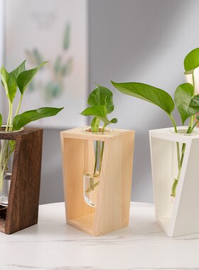 北培绿植试管木架水养插木质瓶长拧款