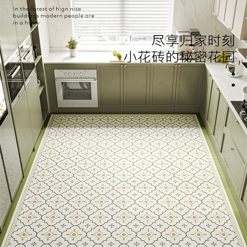 范店厨房地垫防滑防油可擦免洗垫子家用进门防水pvc入户地毯简约