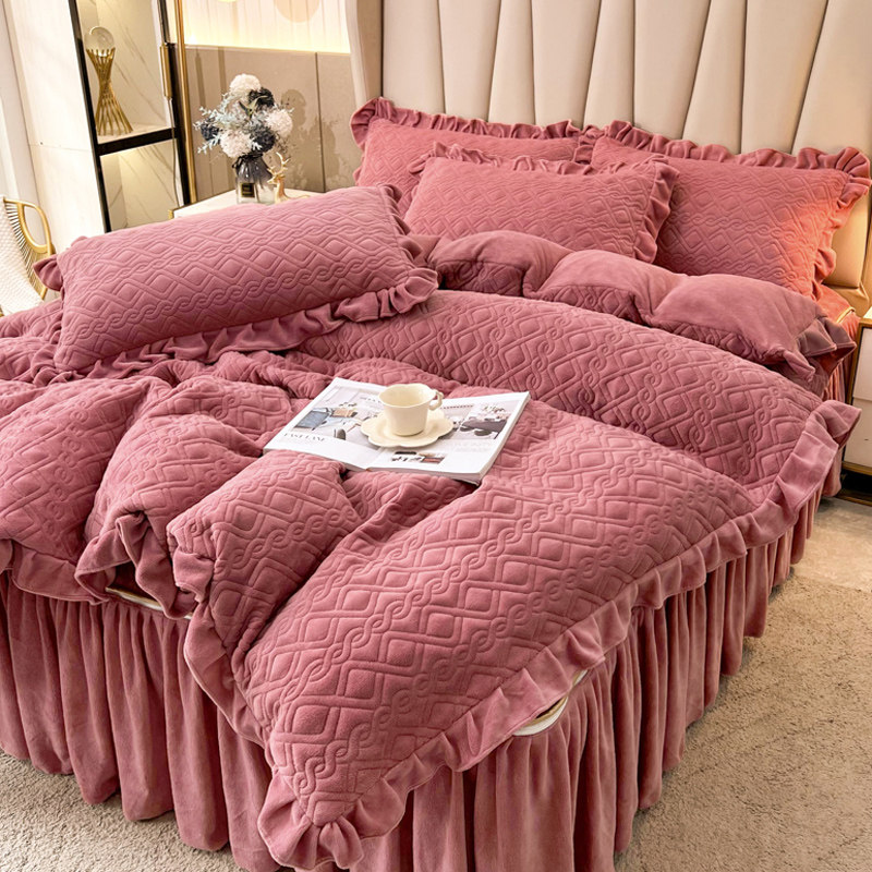 欧式保暖加厚牛奶蜜桃绒夹面珊瑚绒纯色人被罩,床上用品,被套,淘宝优惠券,粉丝福利购,淘宝优惠卷