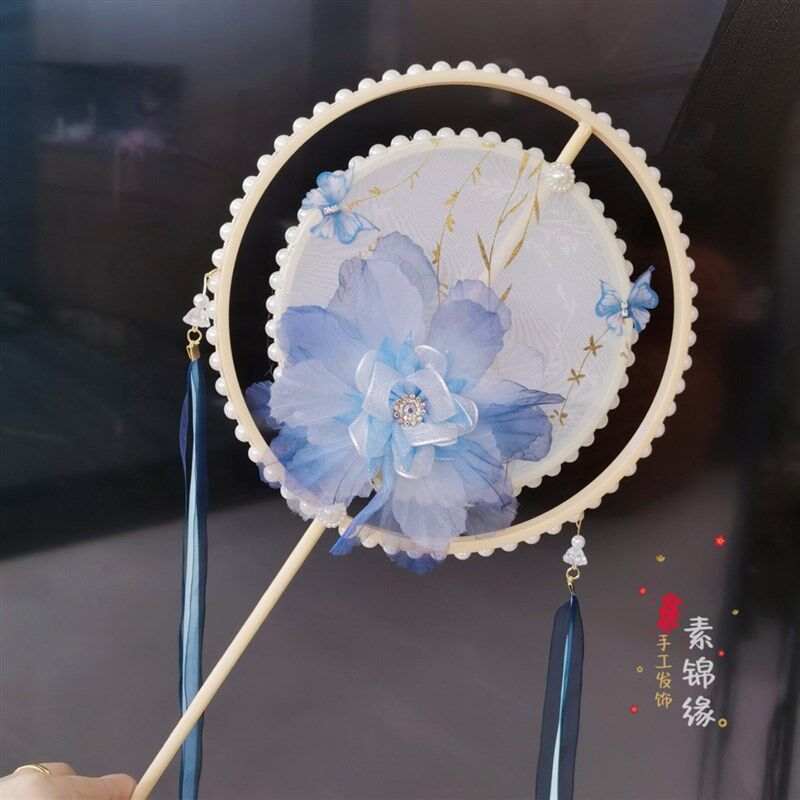 扇子女绢团扇古风汉服拍照走秀长扇宫扇破云扇舞蹈道具扇