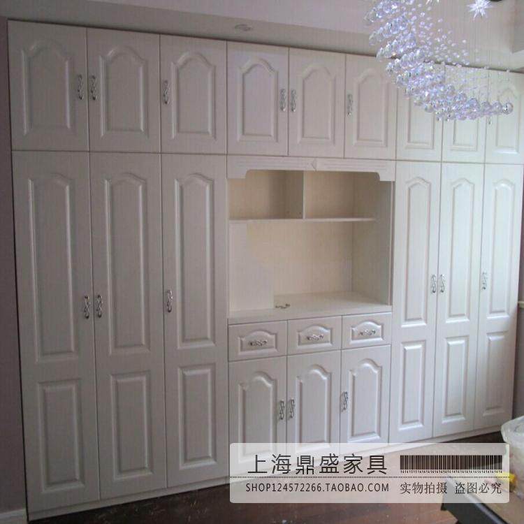 鼎盛家居整体衣帽间现代欧式模压平门移门衣橱家具
