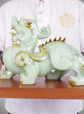 招财玉石貔貅摆件大号聚财皮丘一对纳福家居装饰店铺乔迁开业礼品