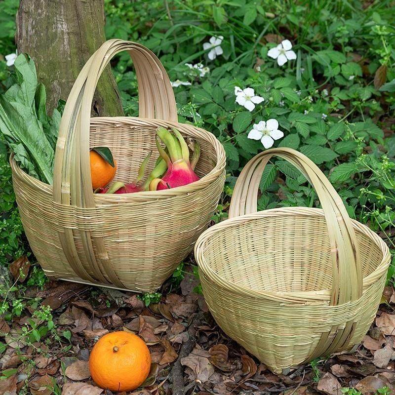 采摘竹篮农村土篮子手工编织菜篮鸡蛋水果篮竹筐竹篓购物手提篮子,收纳整理,其他收纳篮,淘宝优惠券,粉丝福利购,淘宝优惠卷
