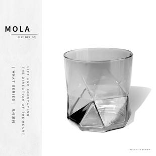 玻璃水杯家用炫彩威士忌杯 MOLA.What.几何红酒杯香槟欧式 几何