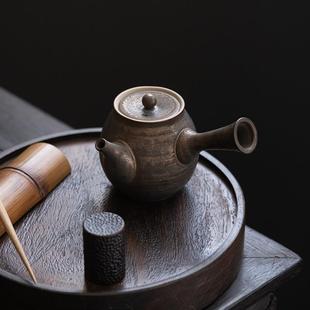 家用陶瓷手工侧把壶泡茶壶 单壶瓷壶 鎏金复古茶具过滤网内置茶壶