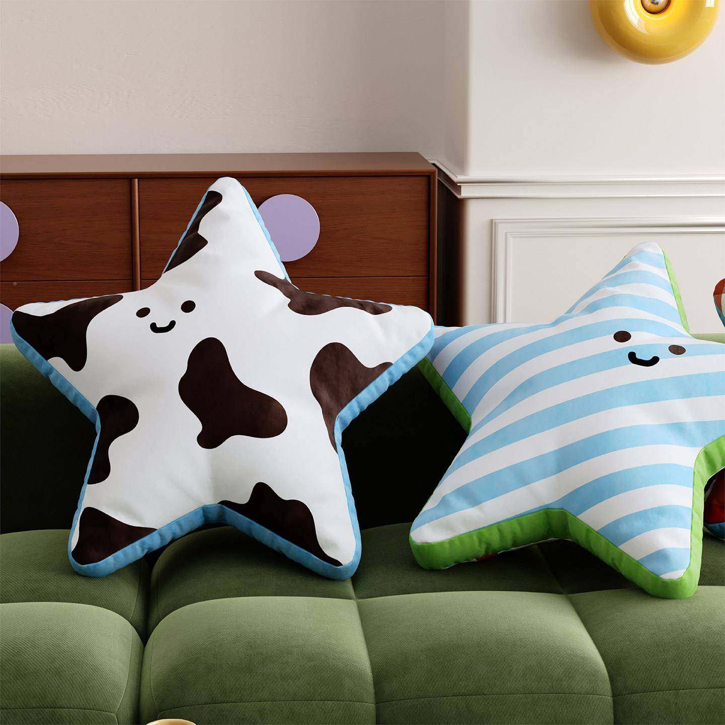 奶牛星星靠抱枕客厅通沙发异形垫卡女生睡觉夹腿车载靠枕腰垫含芯,居家布艺,异形抱枕,淘宝优惠券,粉丝福利购,淘宝优惠卷