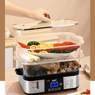 电蒸锅多功能XJ-10107用三层多量层蒸家蛋容一体锅长方形大蒸笼蒸