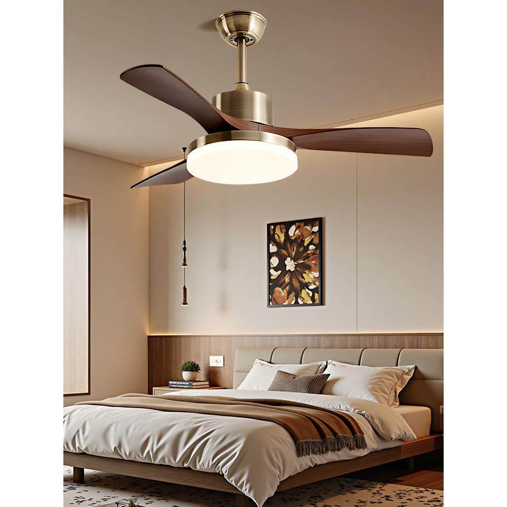 Home式法中古厅扇风扇灯GIR客厅餐吸顶电风静音变频一体式吊扇挂